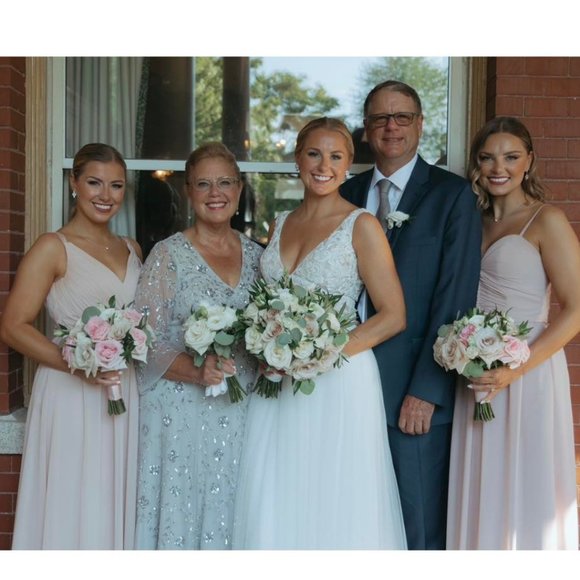 Aidan Mattox Beaded Tulle Gown Size 16 - Picture 6 of 7